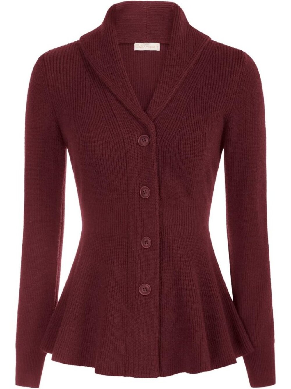 Vintage-Inspired Women's Cardigan Sweater Coat with Shawl Lapel & Button Detail
